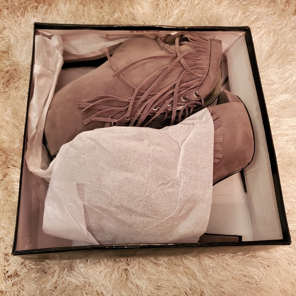 LACE-UP FRINGE BOOTIE (Wide Width) - Picture 3 of 3